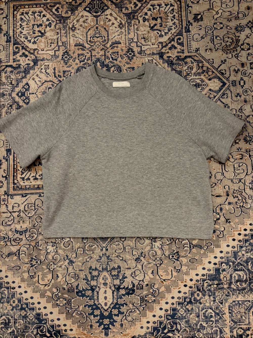OAK + FORT Heather Gray Crewneck Cropped Sweatshirt